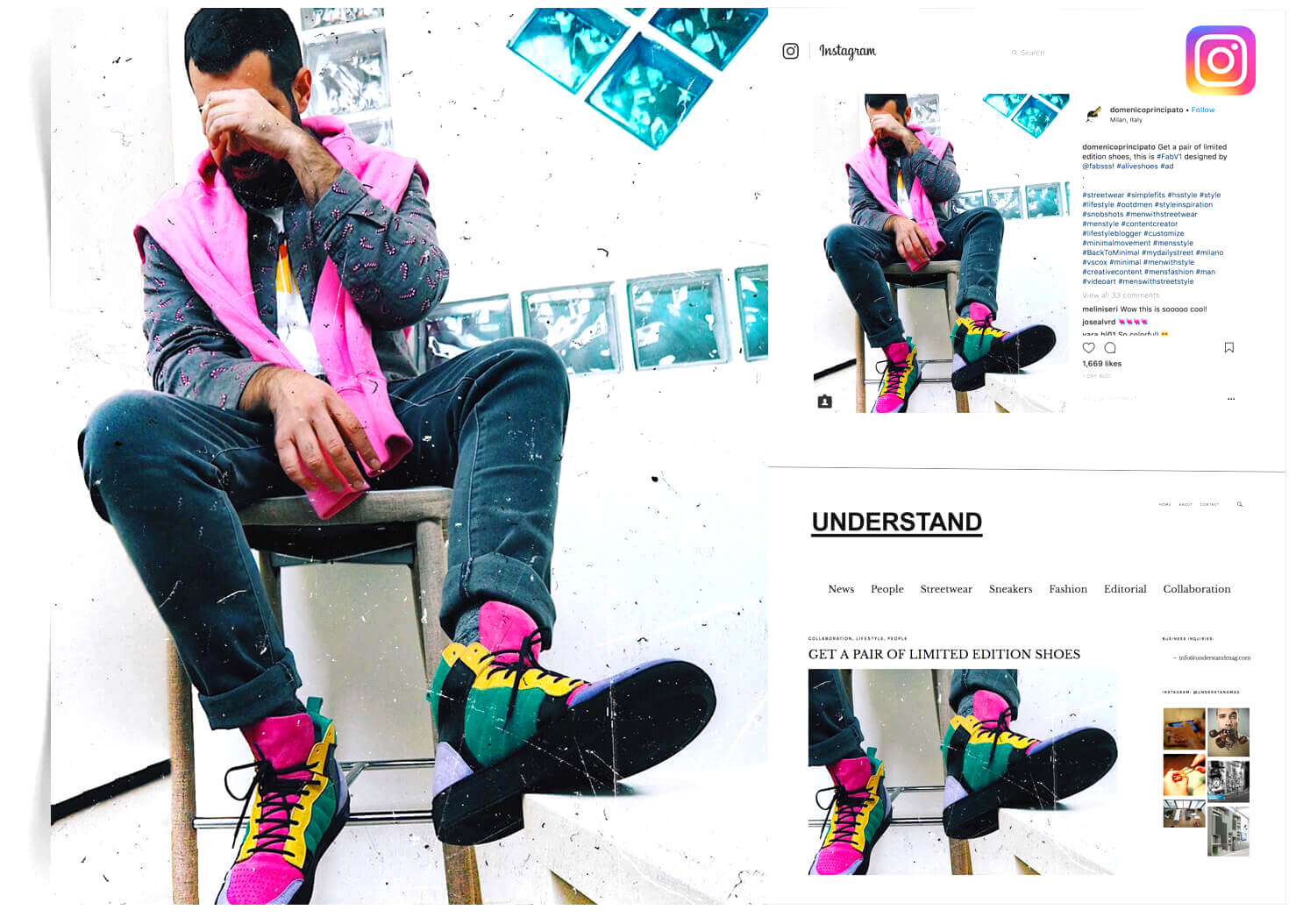 Made in Italy custom designer sneakers FABV1 by Marissa Favazza covered by Domenico Principato of understand magazine