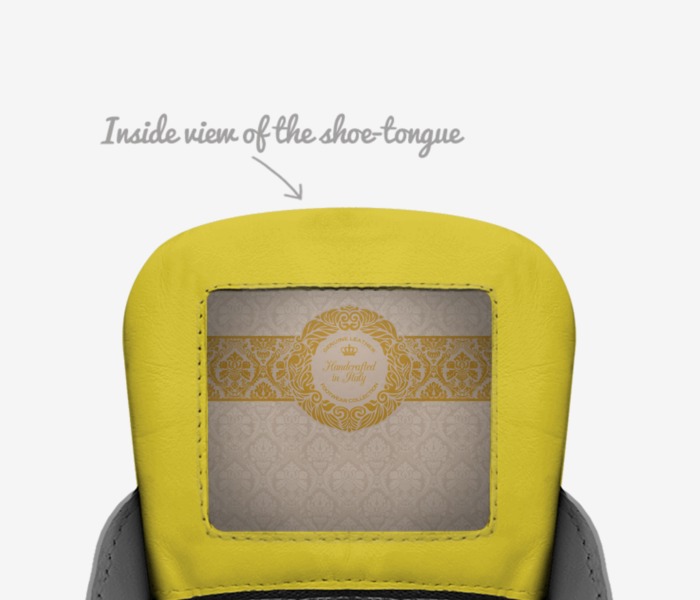 C&W custom made in Italy shoes by Brenda Clay | Tongue view