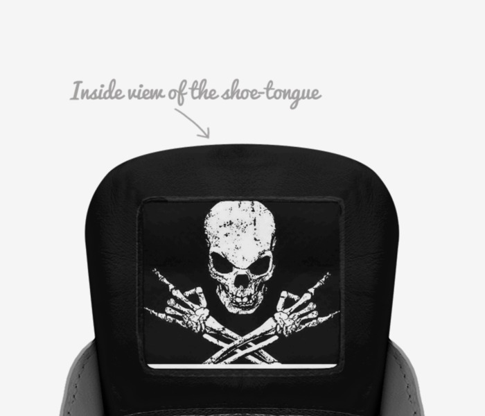 Metal Head custom made in Italy shoes by Mark Cymanski | Tongue view