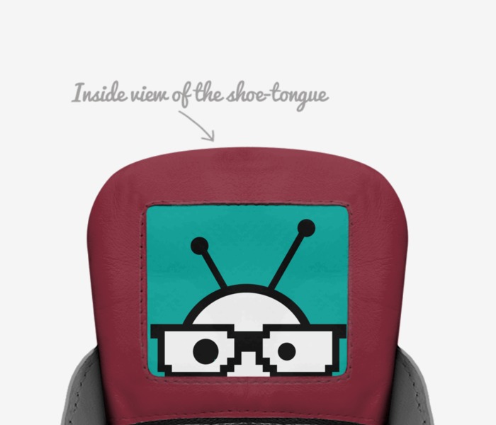 Nerd Flyer custom made in Italy shoes by Steve Wollett | Tongue view