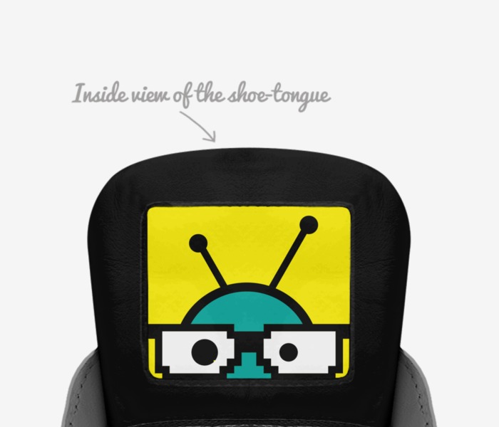 Nerdster custom made in Italy shoes by Steve Wollett | Tongue view