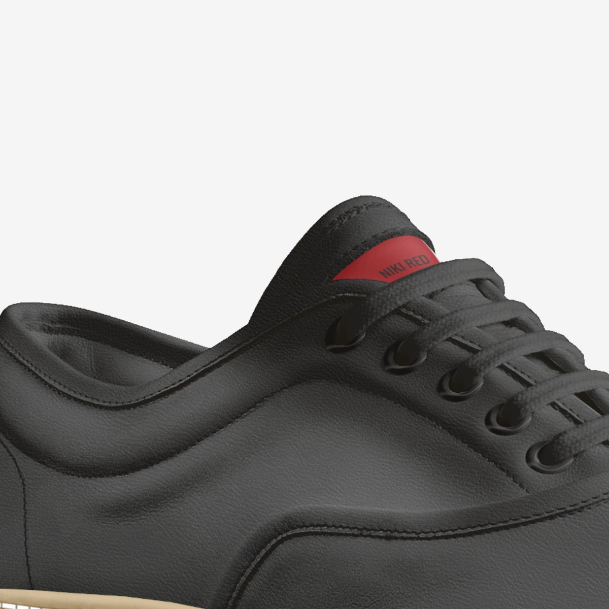 Niki Red custom made in Italy shoes by Jerry Bimbra | Detail view