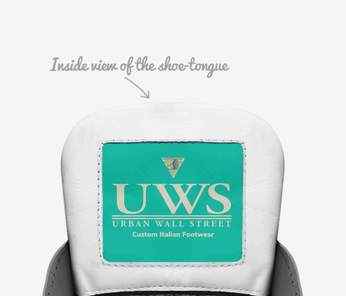 Ice Capes custom made in Italy shoes by Urbanwallstreet Earl | Tongue view