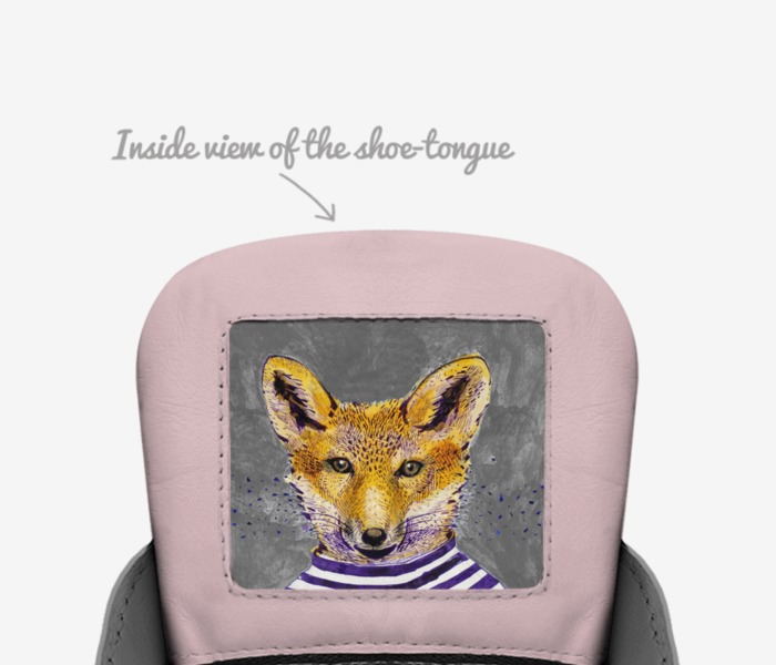 Sassee Fox 2 custom made in Italy shoes by J Tizzle | Tongue view