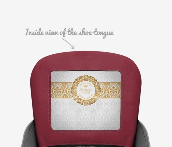 Yeah buddy! custom made in Italy shoes by Austin Avra | Tongue view