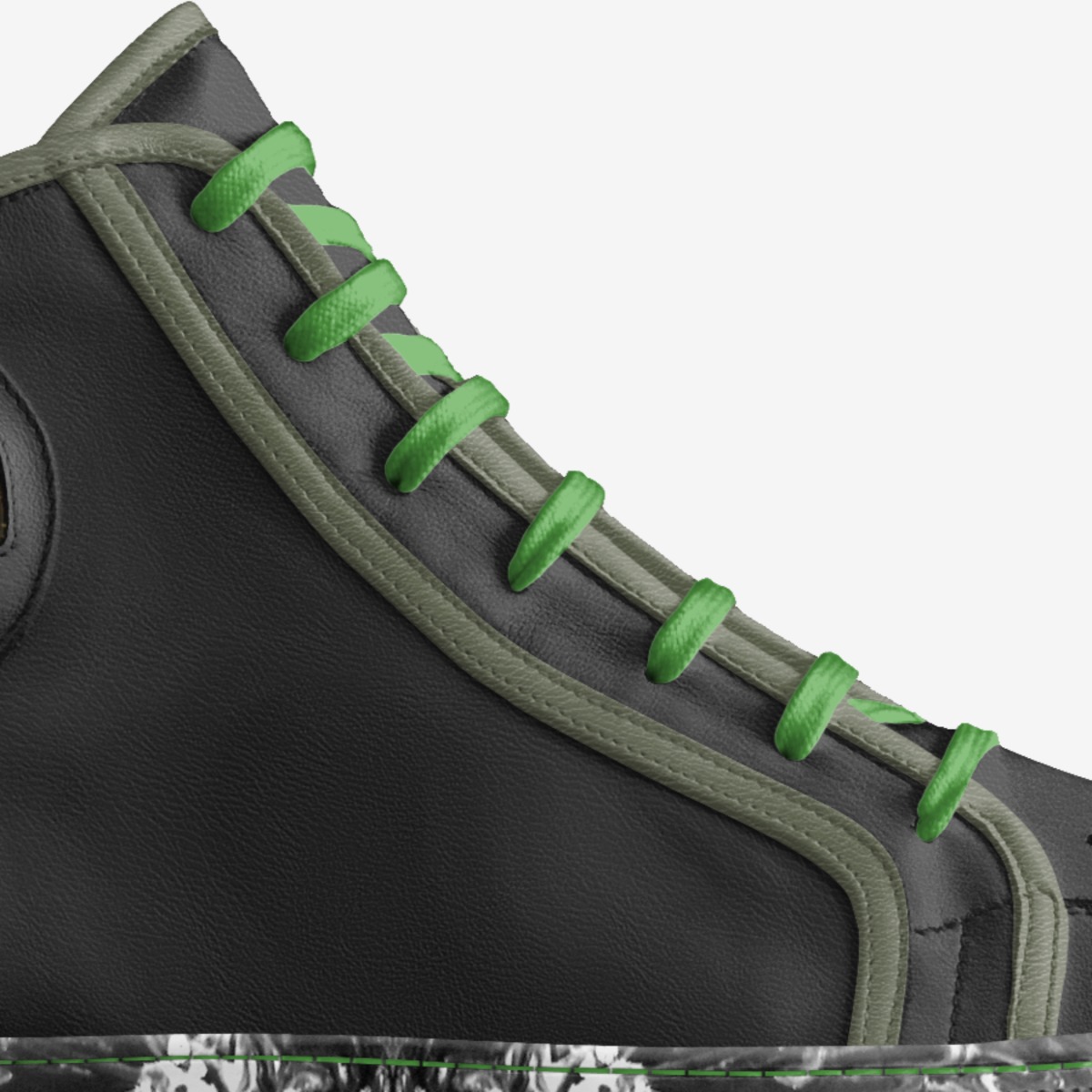 S.S. Green Team custom made in Italy shoes by Levi Serafini | Detail view
