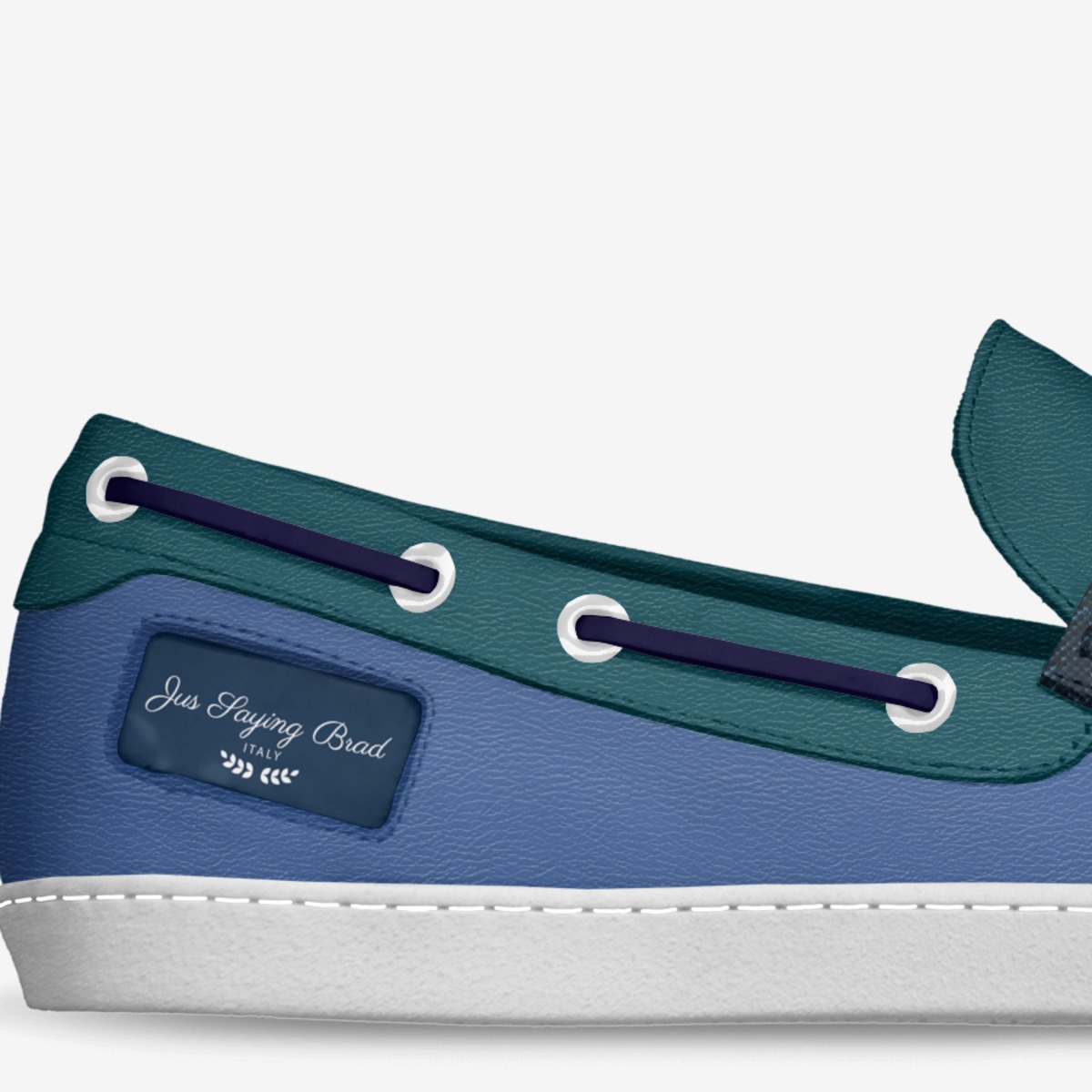 Jus Saying Brad custom made in Italy shoes by Stacie Ewing | Detail view