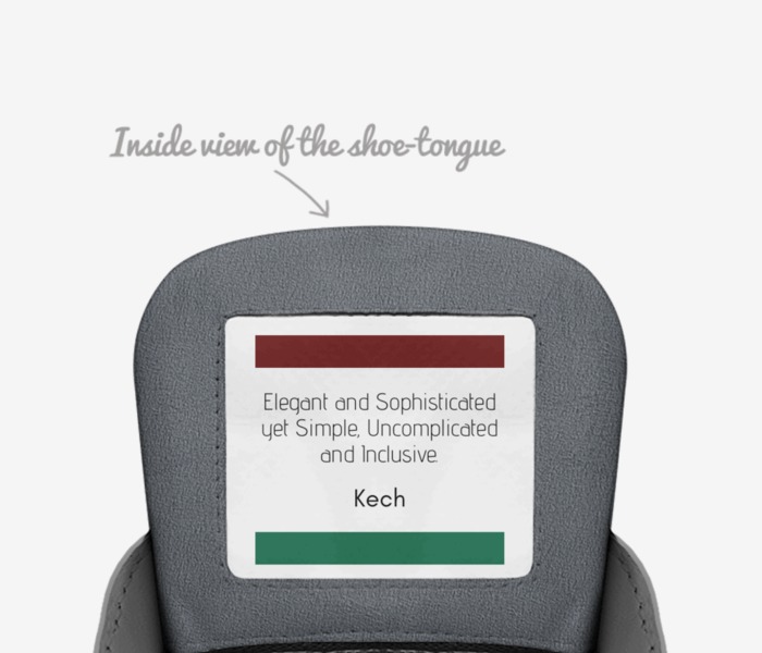 Kech-i custom made in Italy shoes by Dr. Oge M | Tongue view