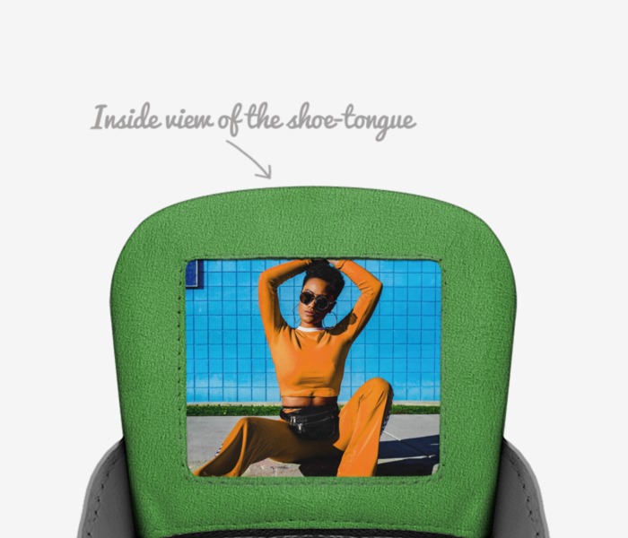Sha' Sha' custom made in Italy shoes by Tarnisha Slater | Tongue view