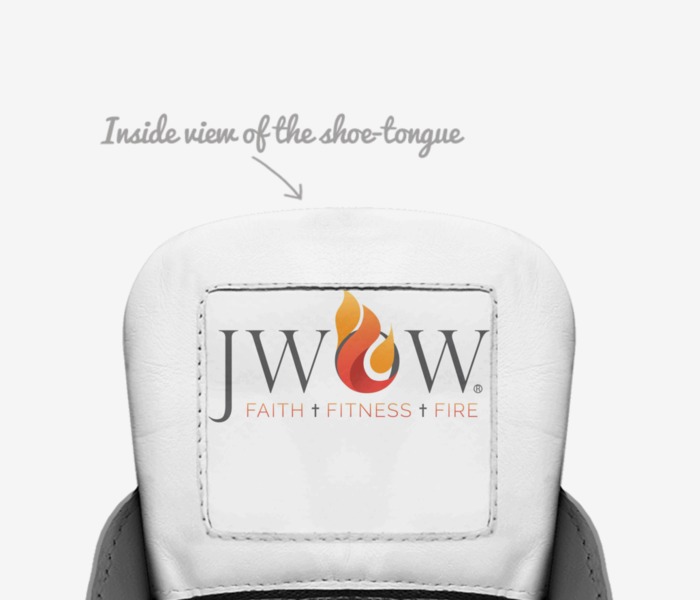 JesusWOWarriors custom made in Italy shoes by James Mitchell | Tongue view