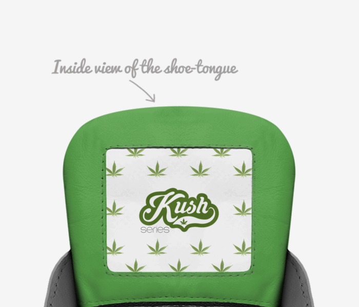 weedo custom made in Italy shoes by Kush Series | Tongue view