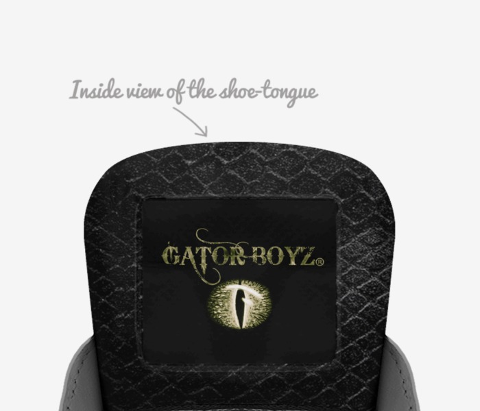 GATOR DRIP  custom made in Italy shoes by Sean Brees | Tongue view