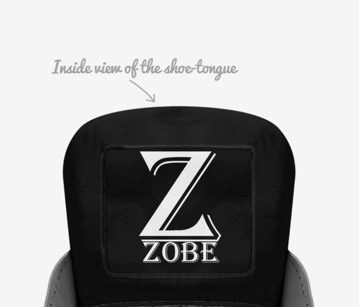 Zobe custom made in Italy shoes by Alonzo Black | Tongue view