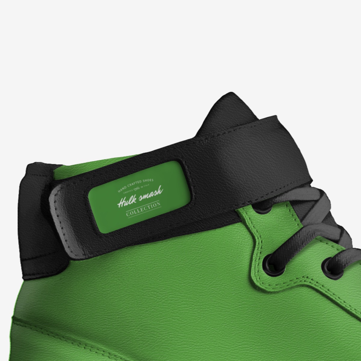 Hulk smash custom made in Italy shoes by Alexander M. Smith Smith | Detail view