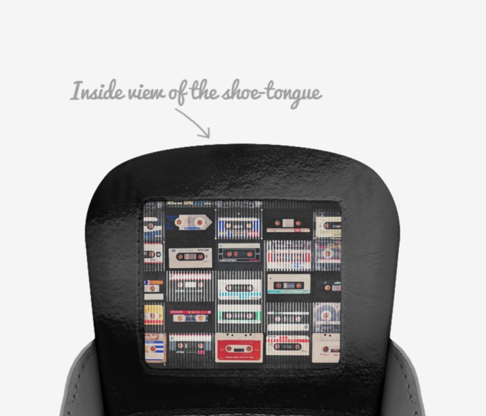 Lunar Vibez custom made in Italy shoes by Tiffany Scrivens | Tongue view