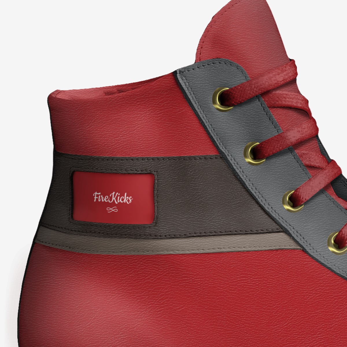 FireKicks custom made in Italy shoes by Rachel Thecrazyray | Detail view