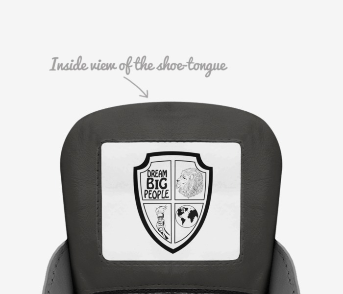 DreamBIG People custom made in Italy shoes by Christina Perez | Tongue view