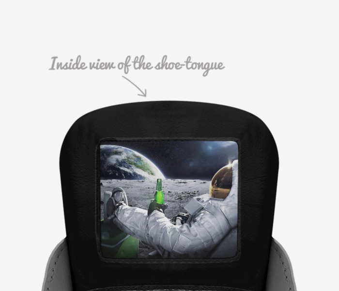 The Amateur Design custom made in Italy shoes by Faith Townsend | Tongue view