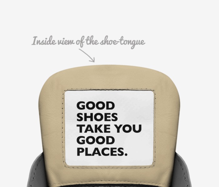 bocake custom made in Italy shoes by Caroline Panggabean | Tongue view