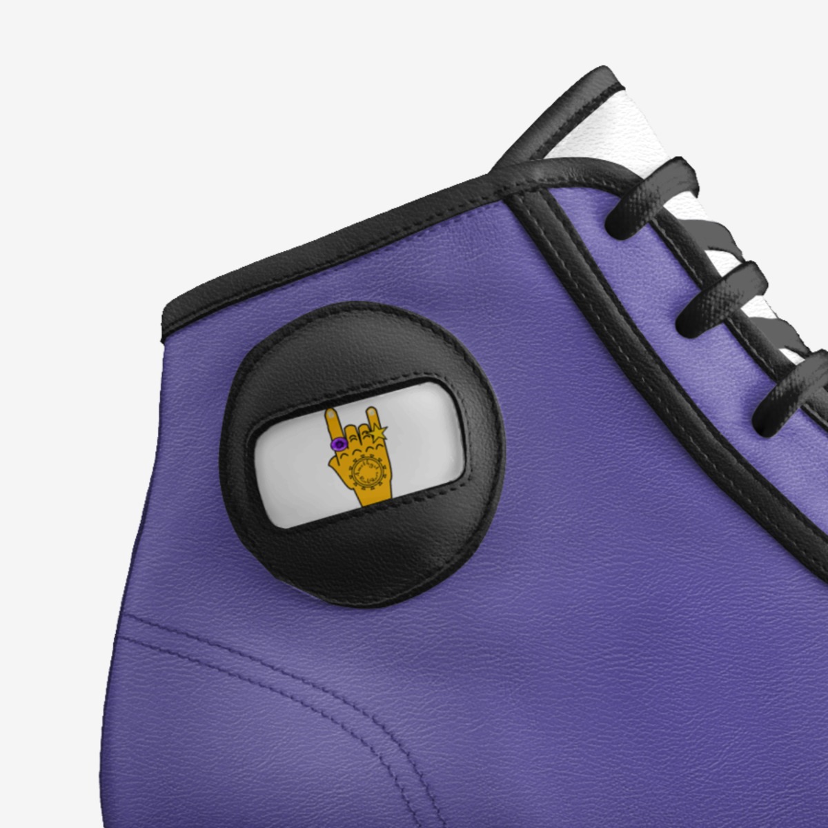 Amethyst Rockstars custom made in Italy shoes by Eugene Woody | Detail view