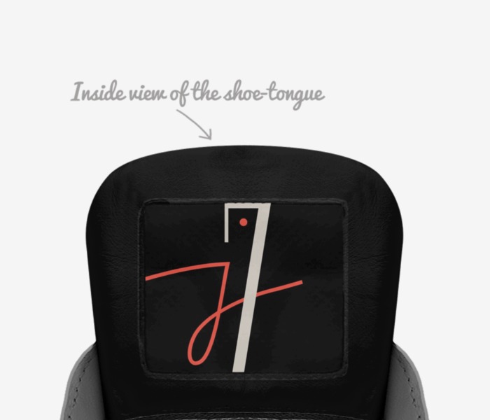J7 custom made in Italy shoes by Larry Brown | Tongue view