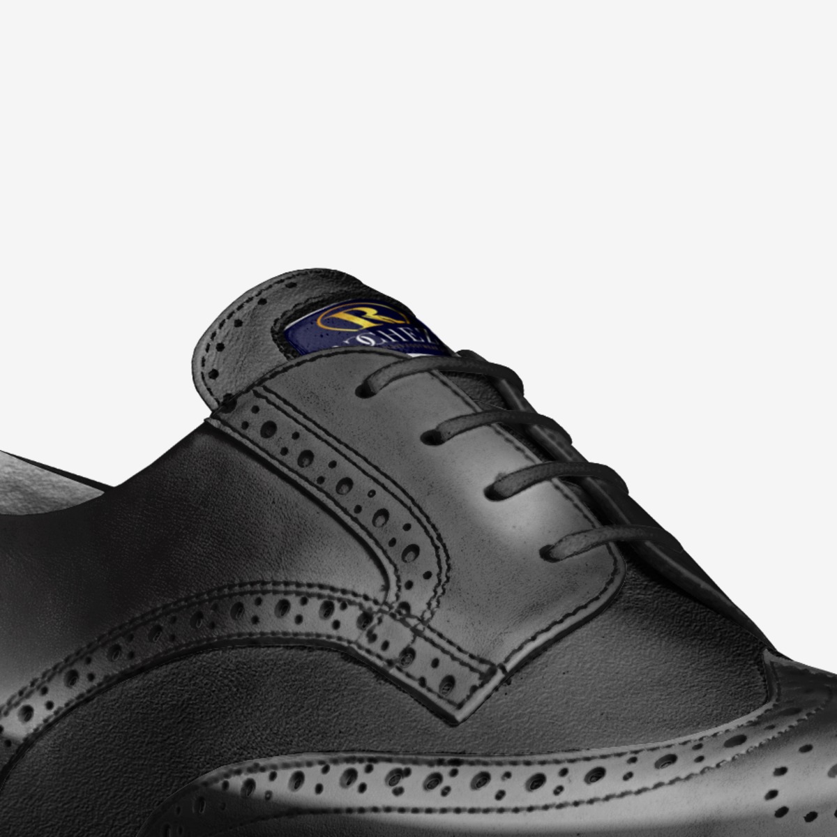 The Classic Derby custom made in Italy shoes by Ricchezza Custom Footwear Designer Co. | Detail view