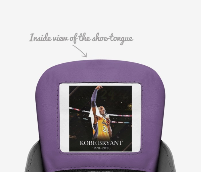 Kobe Bryant  custom made in Italy shoes by Audrey B | Tongue view