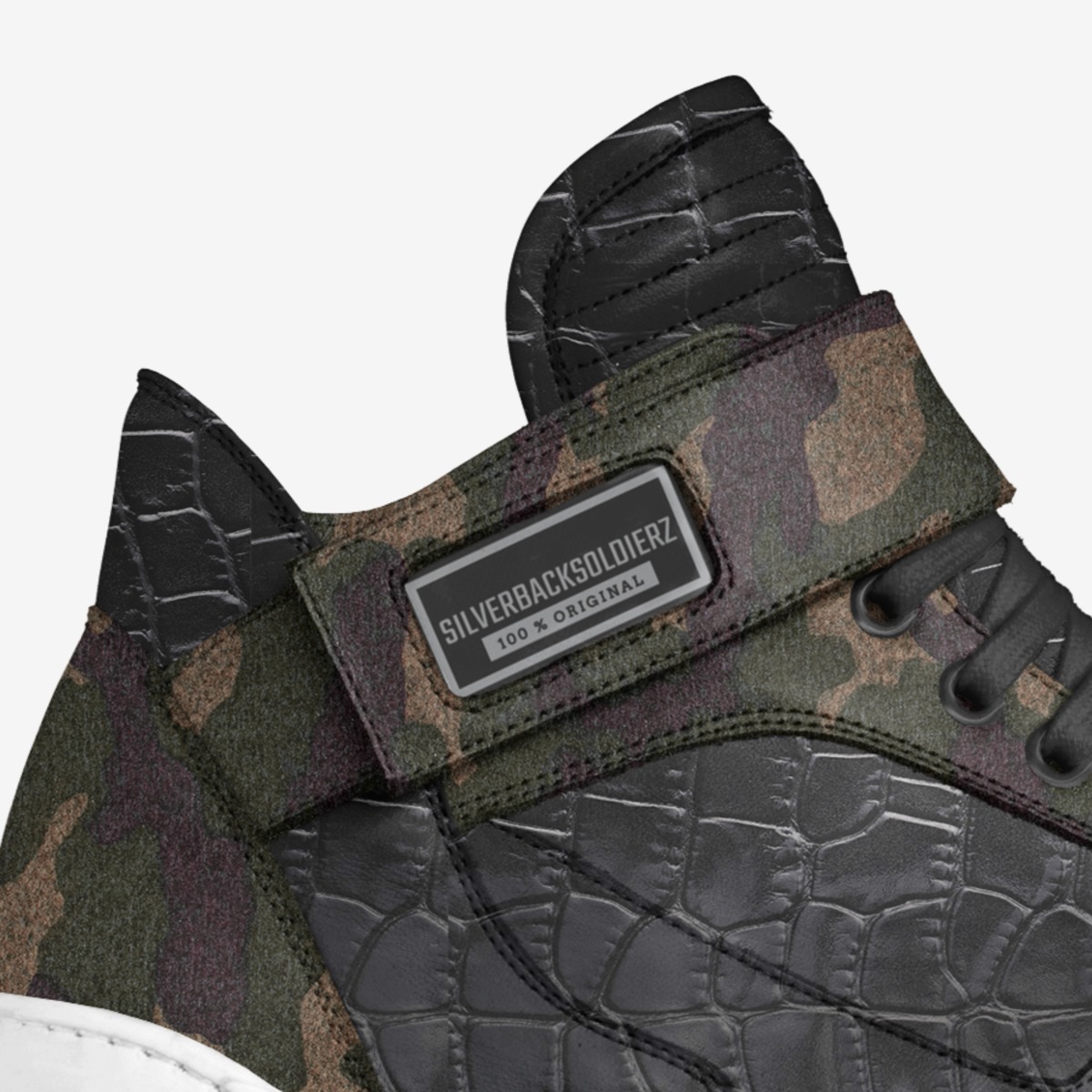 SilverBackSoldierz custom made in Italy shoes by Franswa Andre | Detail view