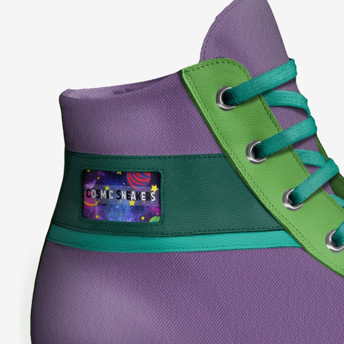 Cosmic Sneakers custom made in Italy shoes by Charley Gips | Detail view