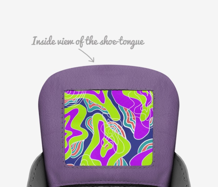 Cosmic Sneakers custom made in Italy shoes by Charley Gips | Tongue view