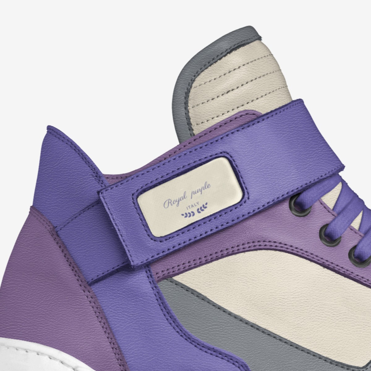 Royal  purple  custom made in Italy shoes by Renay Sterling | Detail view
