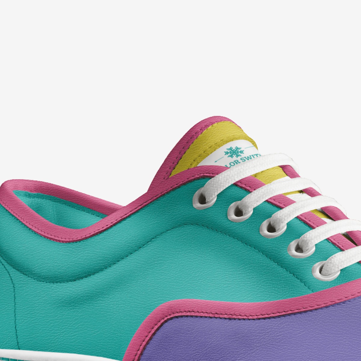 color switch custom made in Italy shoes by Sarah Vaughan | Detail view
