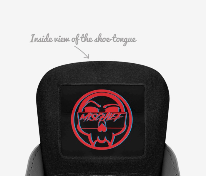 Mischief  custom made in Italy shoes by Jeremy Encinias | Tongue view