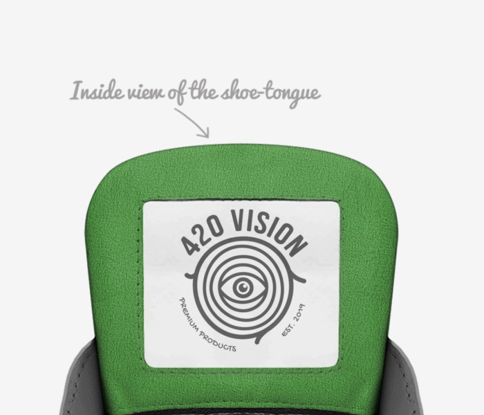420 Vision custom made in Italy shoes by Kyle Kelley | Tongue view