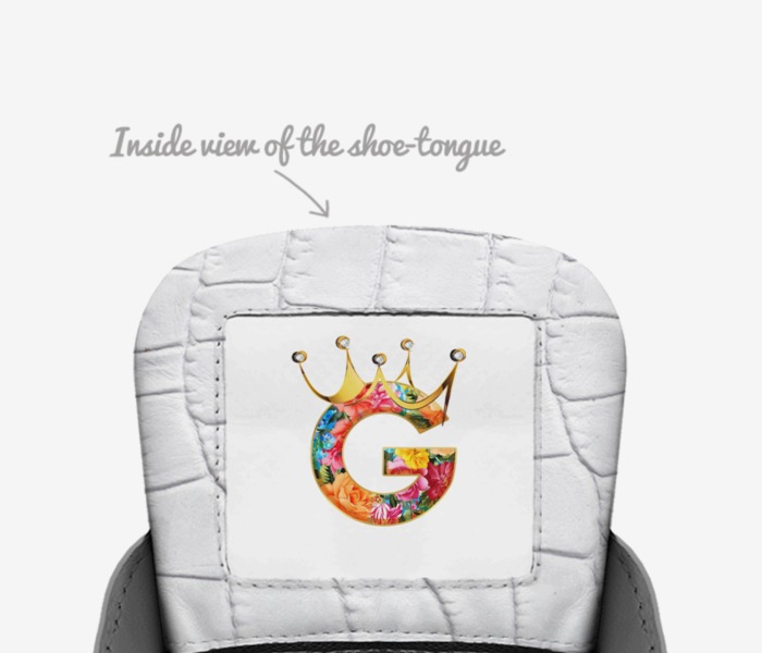 G-Squad  custom made in Italy shoes by Evelyn Osorio | Tongue view