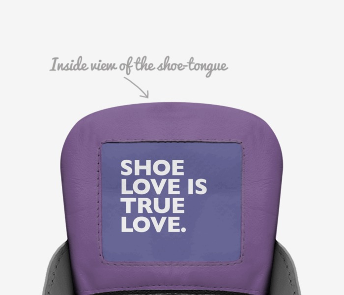 Classy Lux custom made in Italy shoes by Lauretta Hands | Tongue view