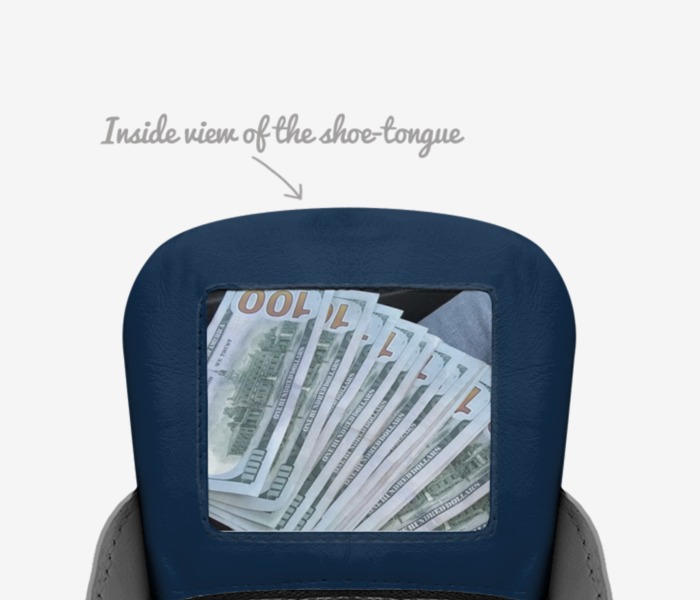 Money  custom made in Italy shoes by Donnell Rainey | Tongue view