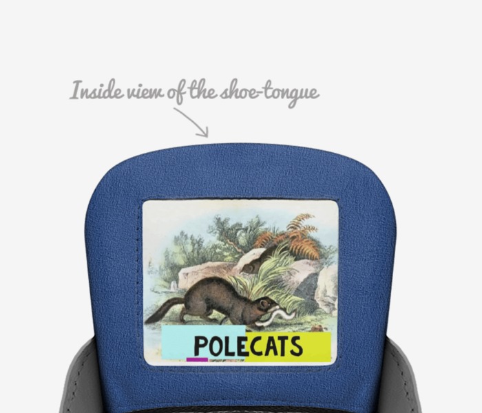 Polecats custom made in Italy shoes by Karen Poley | Tongue view