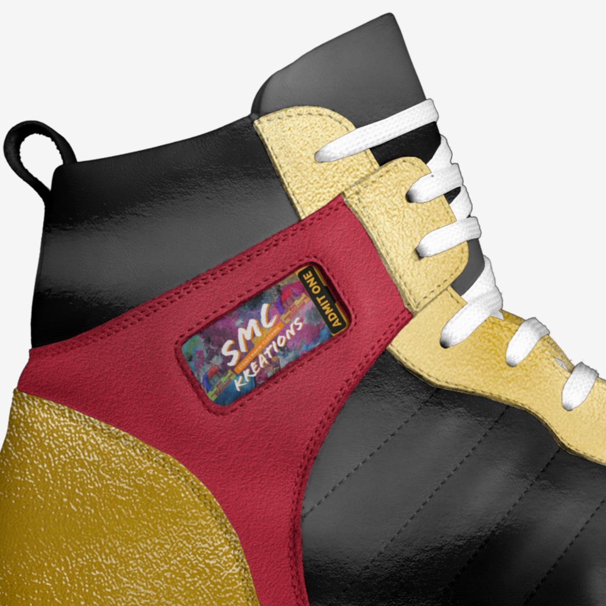 Mickey Mouse  custom made in Italy shoes by Shawn Mcnair | Detail view