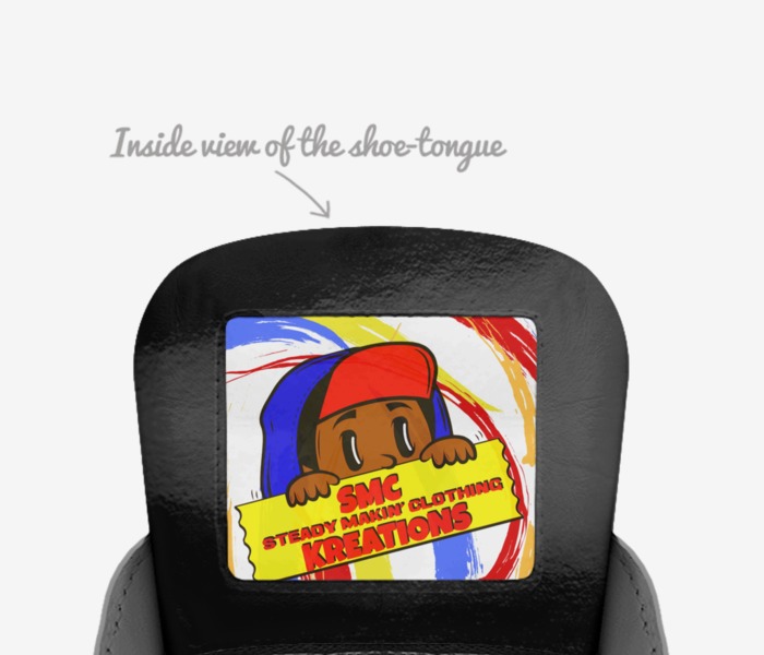 Mickey Mouse  custom made in Italy shoes by Shawn Mcnair | Tongue view