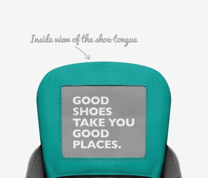 AR13's custom made in Italy shoes by Ashley Anderson | Tongue view