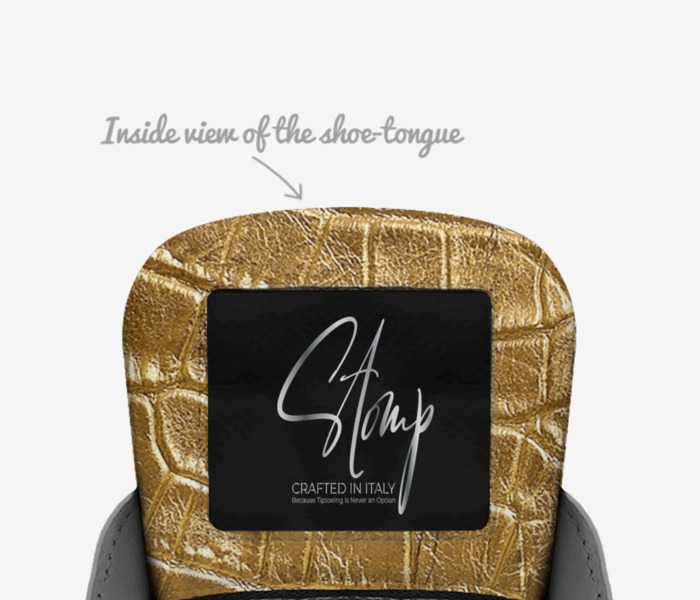 Nique custom made in Italy shoes by Krystal R. Mcgee | Tongue view