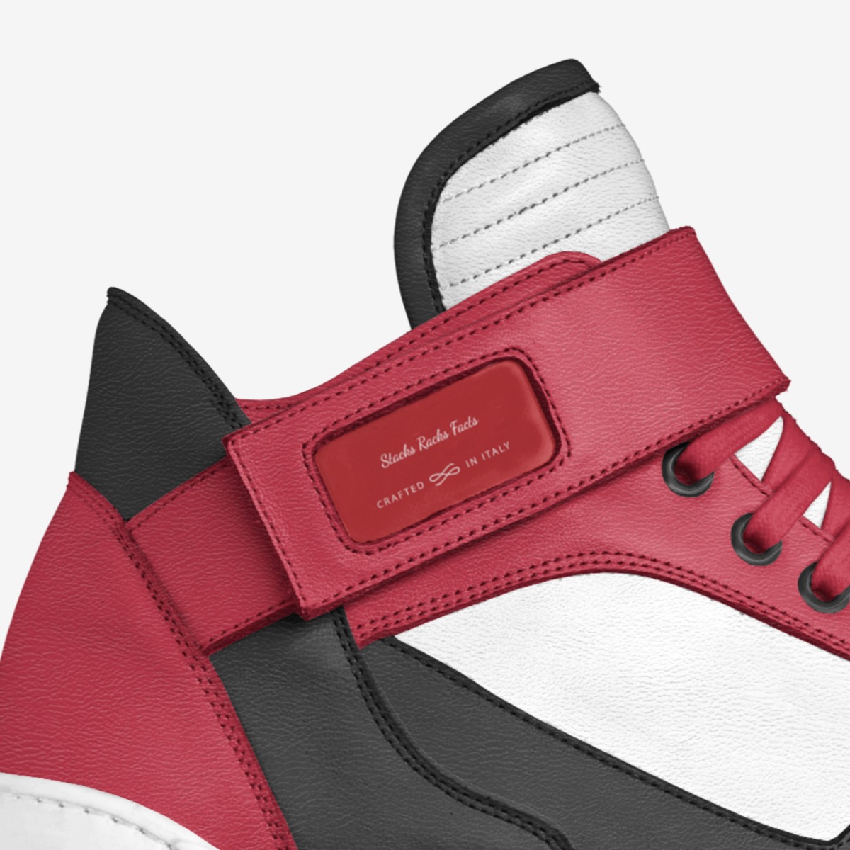 Stacks Racks Facts custom made in Italy shoes by Stephanie Plourde | Detail view