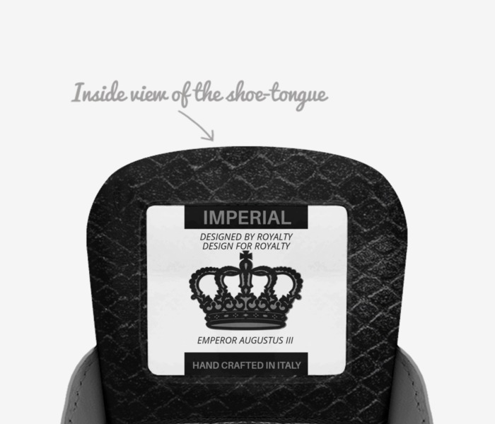 IMPERIAL HIERARCHY custom made in Italy shoes by Augustus Mitchell | Tongue view