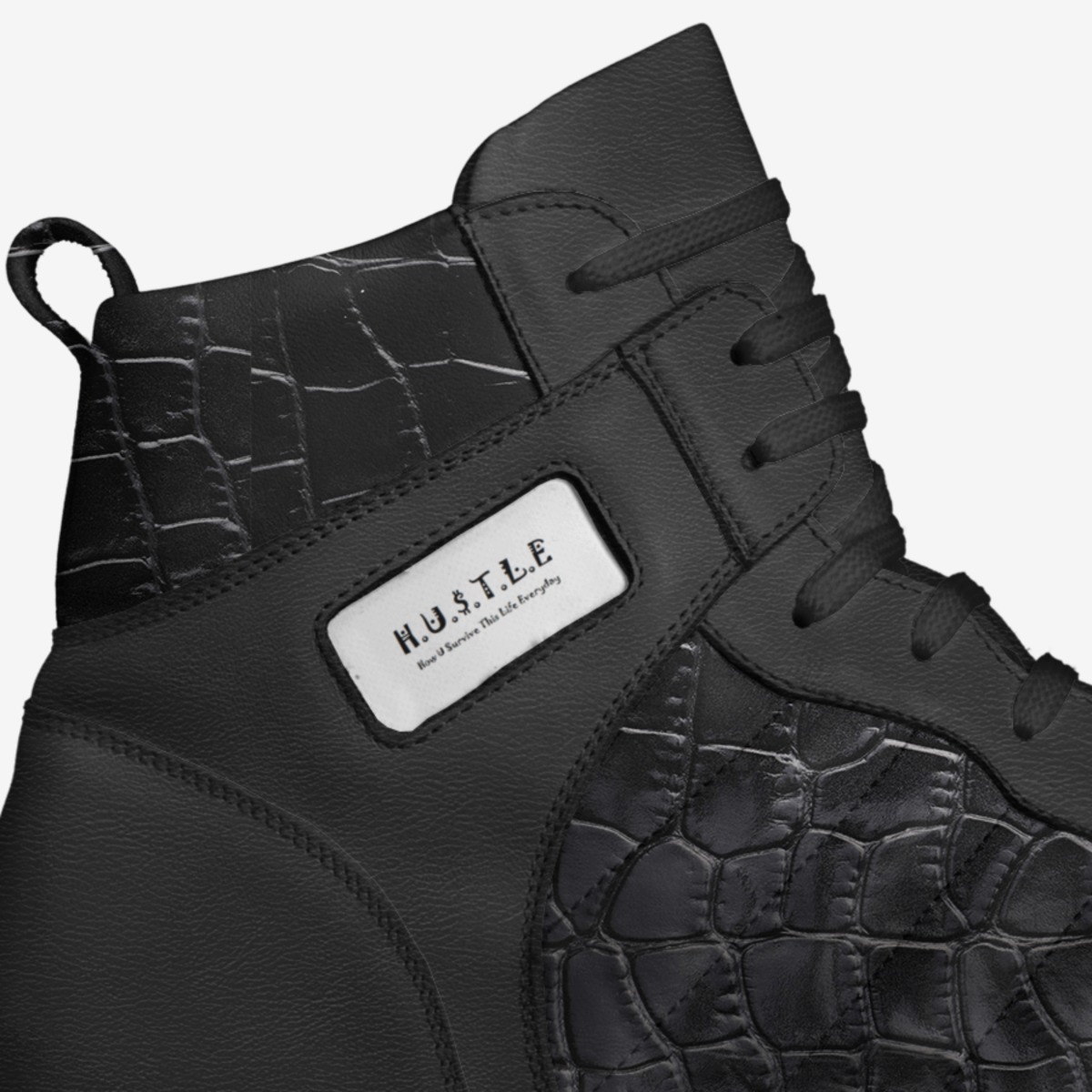 H.U.$.T.L.E custom made in Italy shoes by Michael Kiney | Detail view