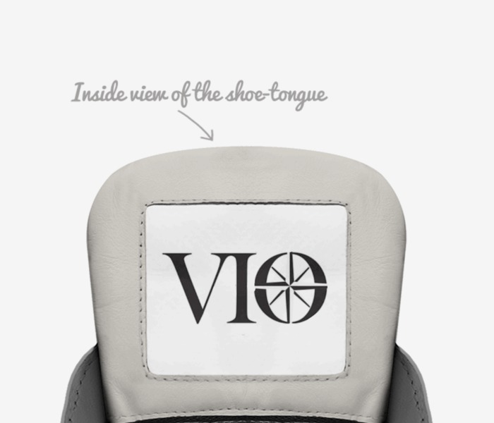 VIO II custom made in Italy shoes by Vio Sneakers | Tongue view