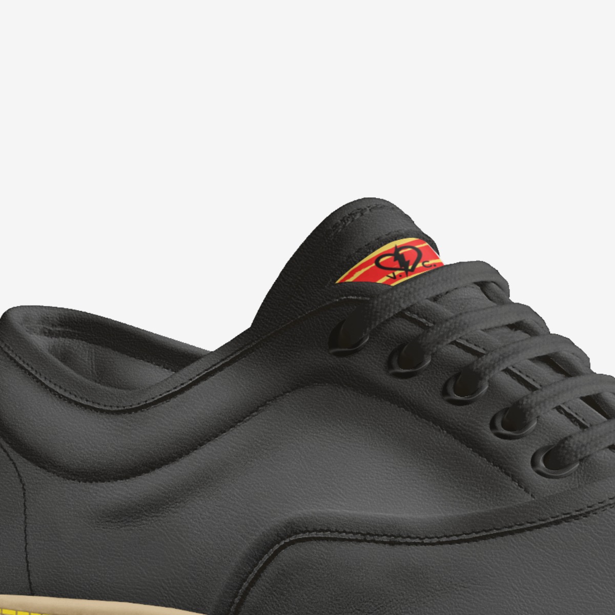 #BLM X VC Blk Gum custom made in Italy shoes by Paul Cabellon | Detail view