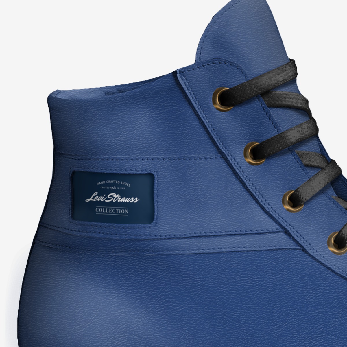 Levi Strauss custom made in Italy shoes by Malachi Sanders | Detail view