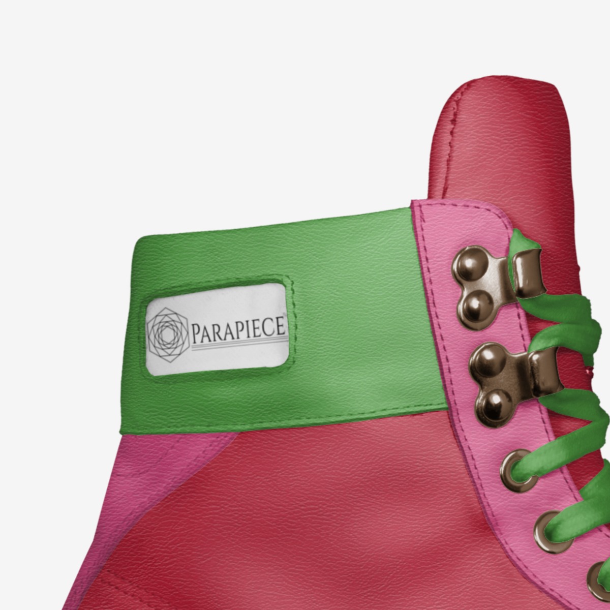 Carnation custom made in Italy shoes by Cathyrose Odoh | Detail view