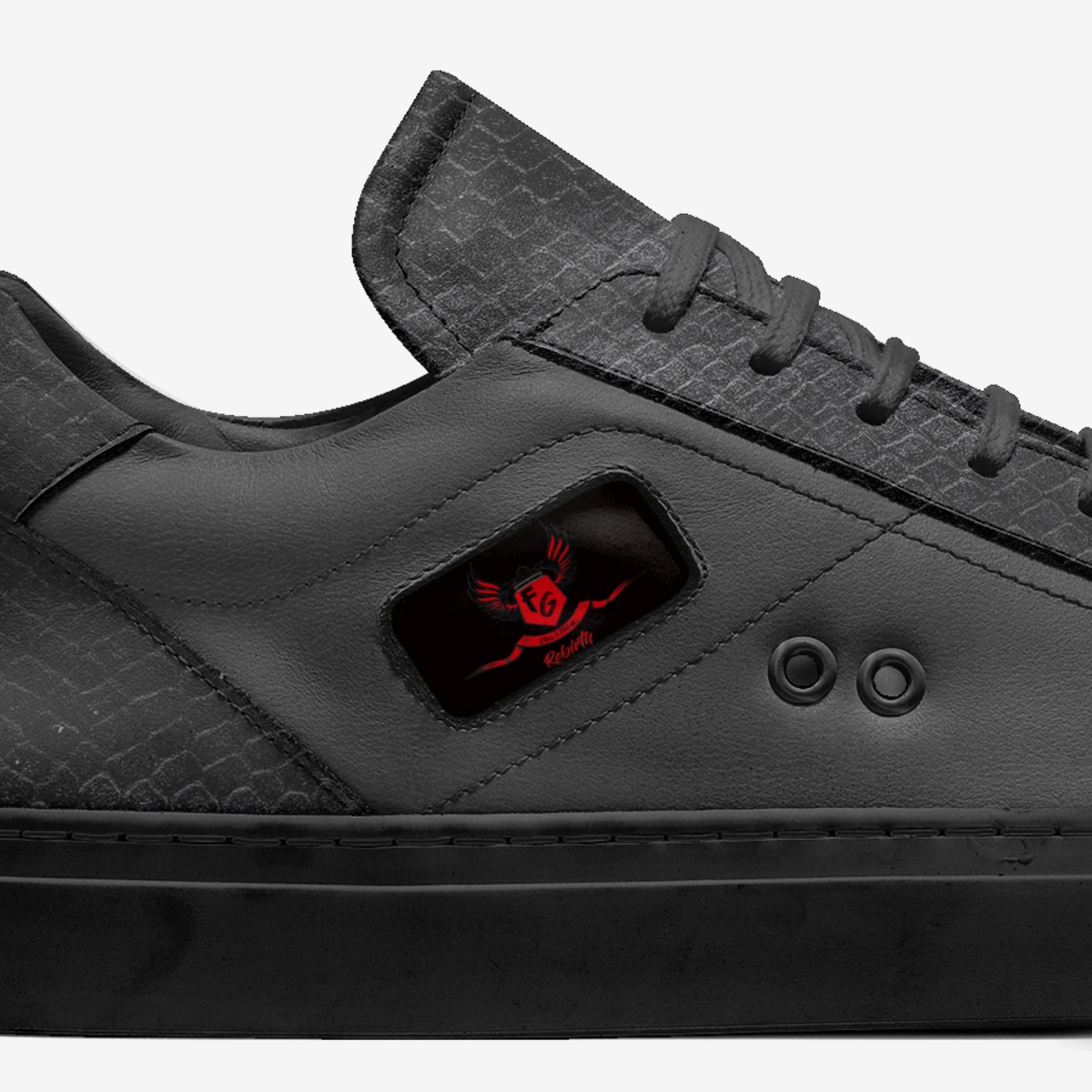 BLM Low Rebirths custom made in Italy shoes by P Royce | Detail view